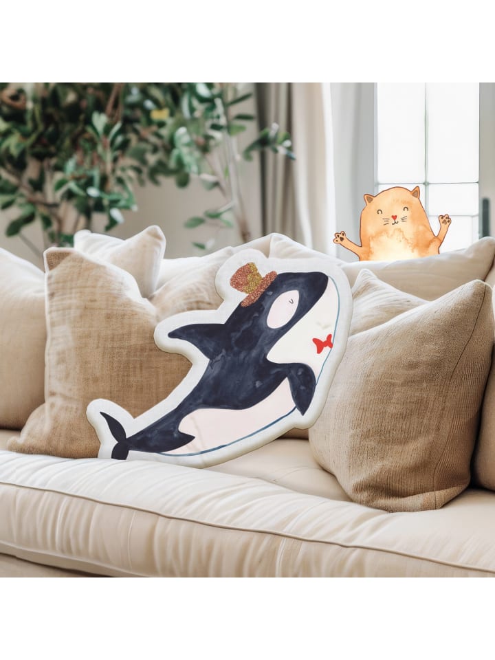 Mr. & Mrs. Panda Kissen Kuscheltier Orca Zylinder ohne Spruch in Weiß günstig kaufen