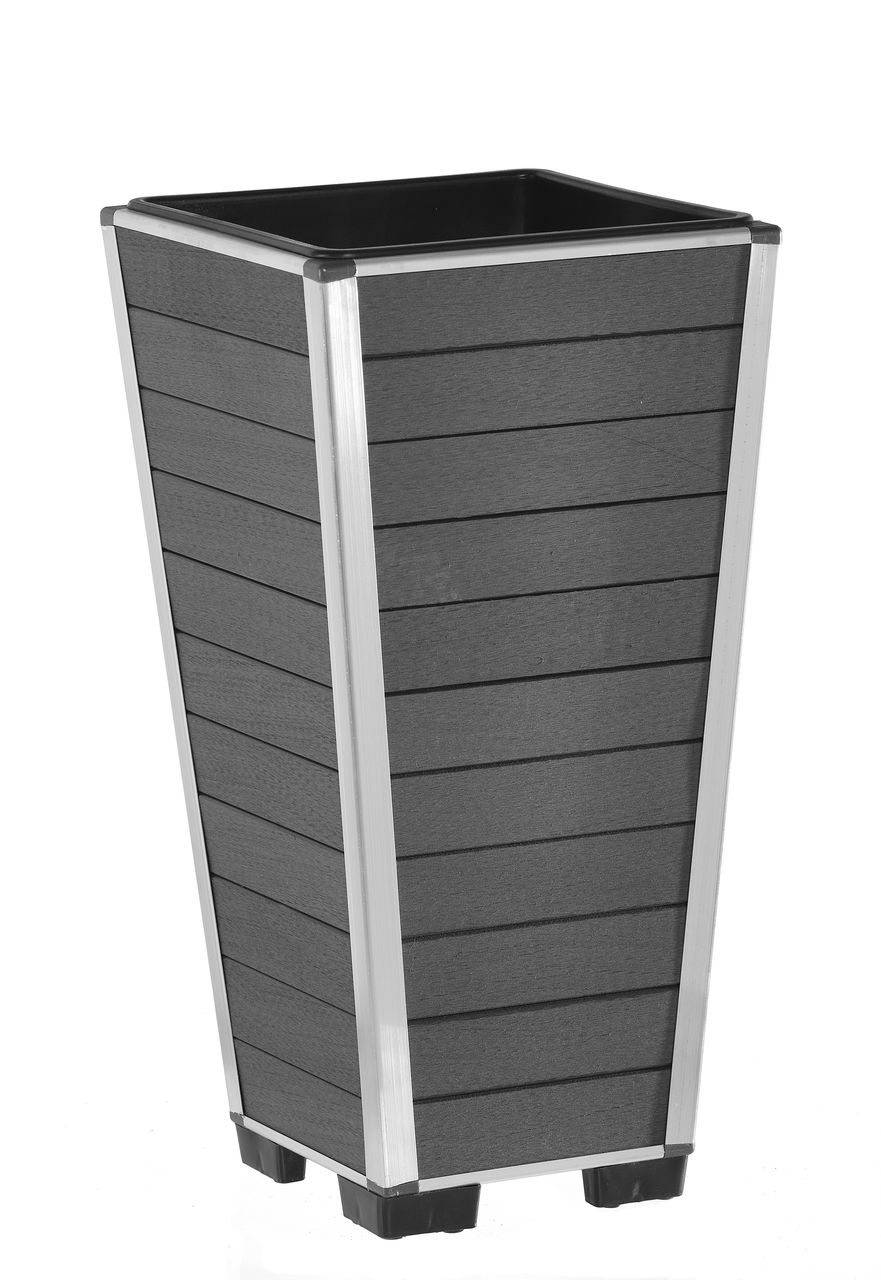 Weles Pflanzgefäß WPC, 27 x 27 x 53 cm, anthrazit