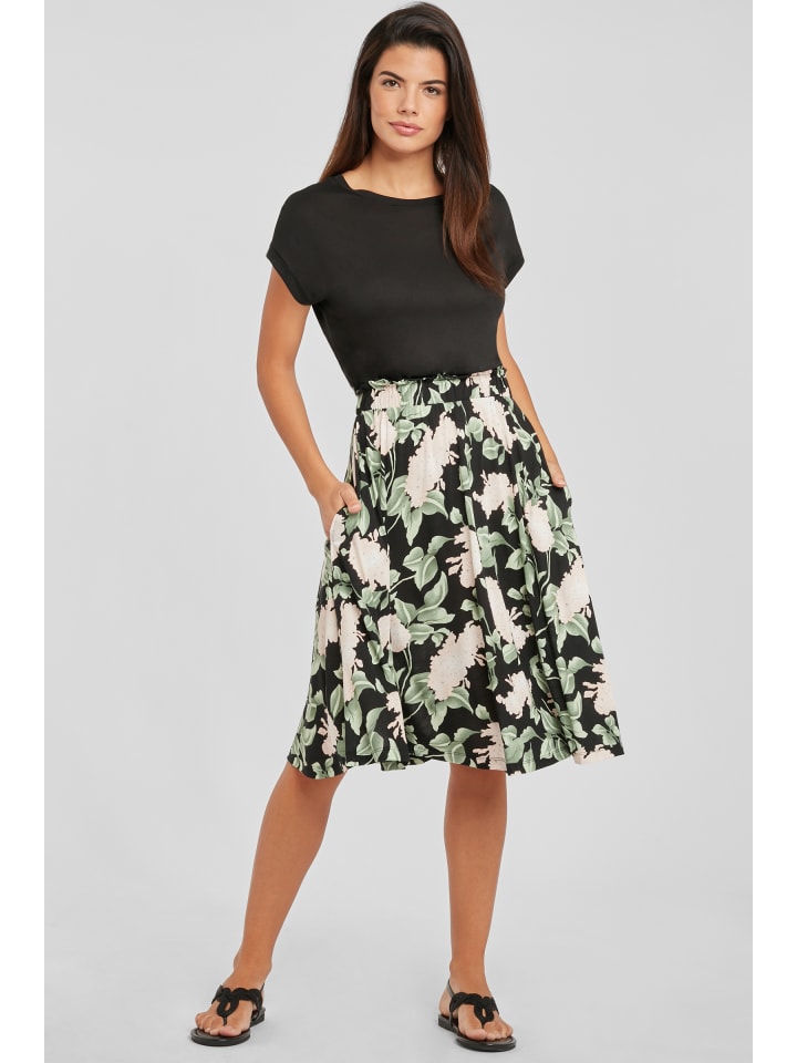 Buffalo Jerseykleid in schwarz-rosa-bedruckt günstig kaufen