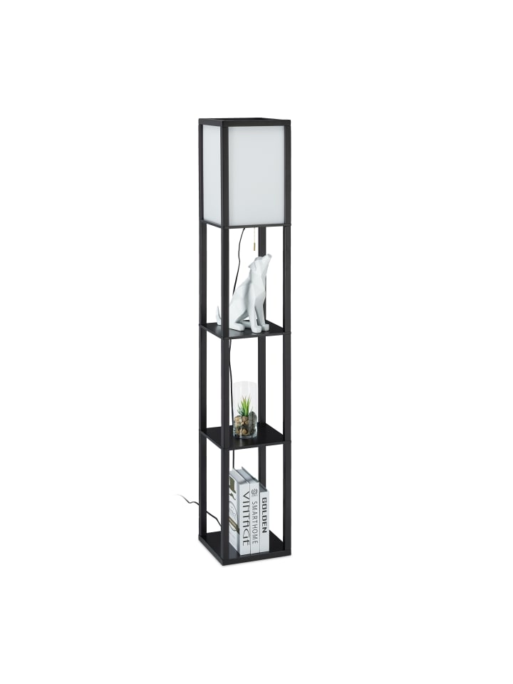 relaxdays Stehlampe in Schwarz - (B)26 x (H)161 x (T)26 cm günstig kaufen onesize