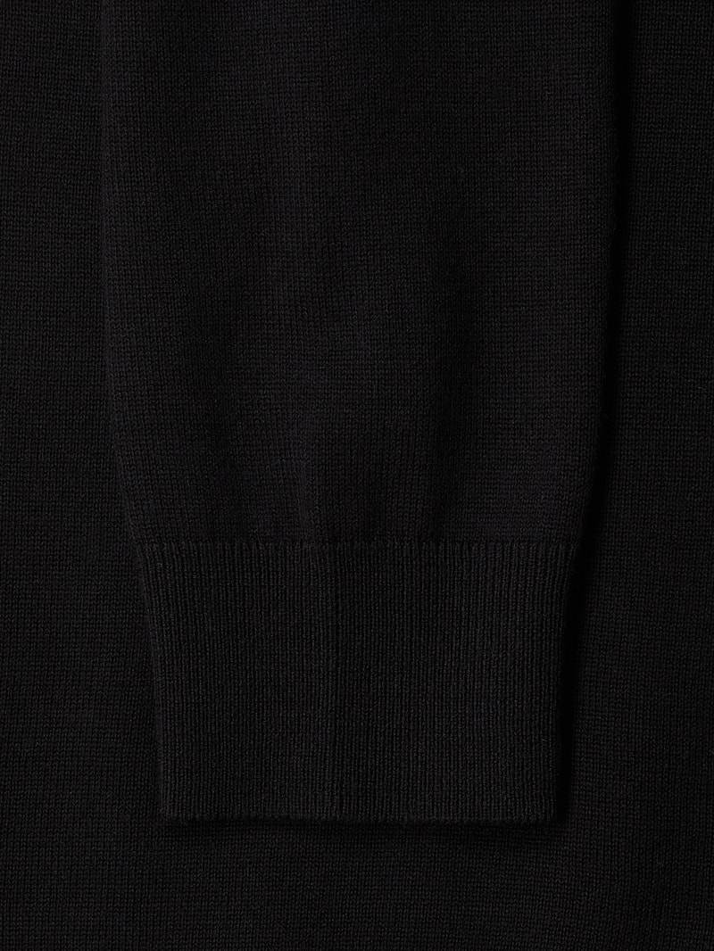 Strickpullover mit Label-Stitching in schwarz