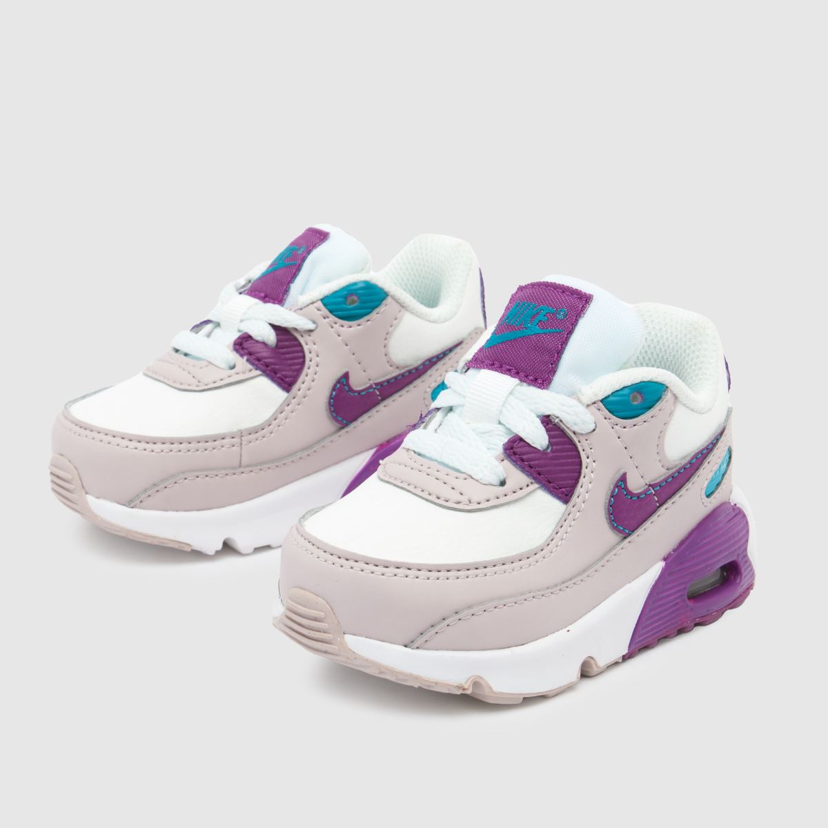 Nike fehér és lila Air Max 90 kisgyermek cipők