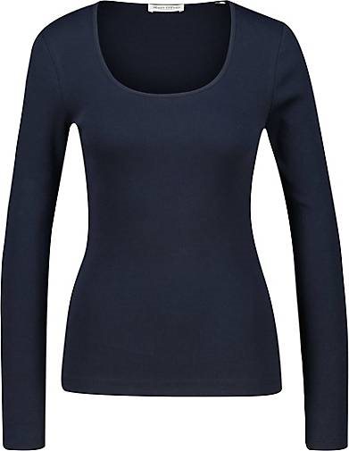 Marc O'Polo Damen Langarmshirt mit Bio-Baumwolle Slim Fit