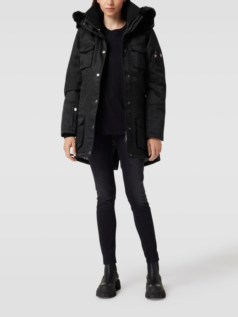 Funktionsjacke mit Label-Patch Modell 'Schneezauber' in schwarz