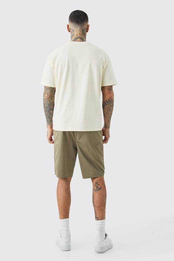 Tall Nylon-Shorts mit elastischem Bund