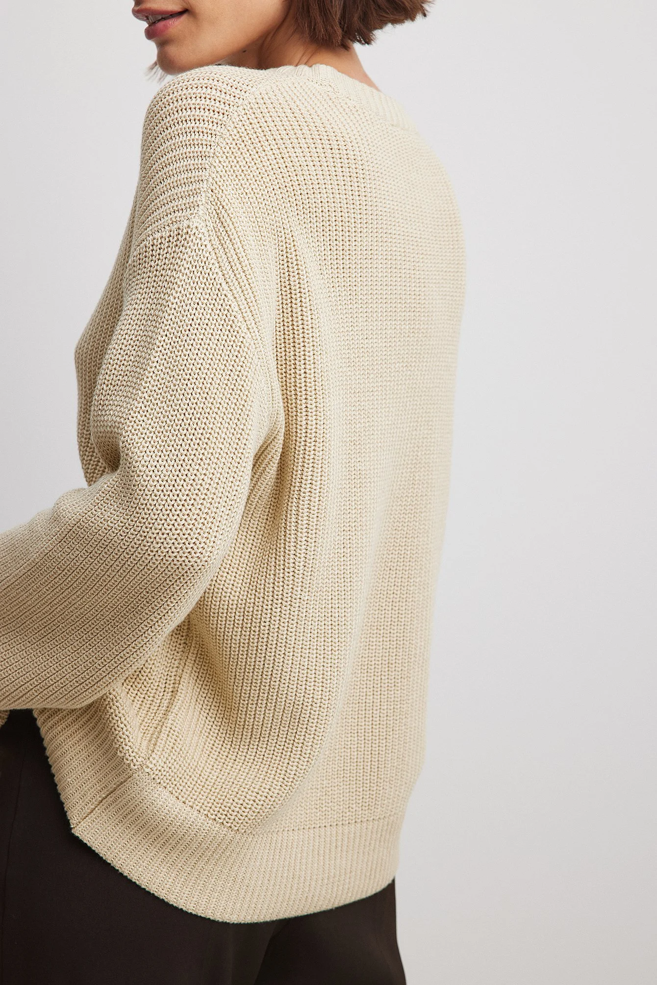 Rundhalsausschnitt Strickpullover