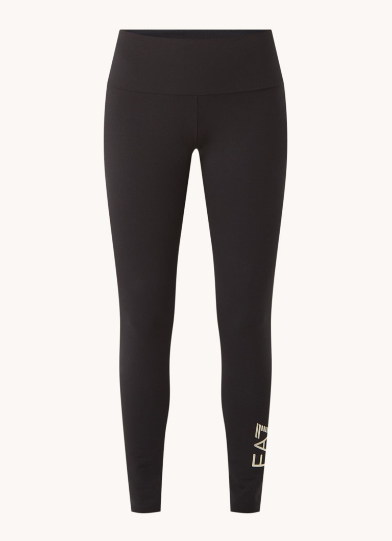 Leggings sportivi a vita alta con logo metallico di Emporio Armani