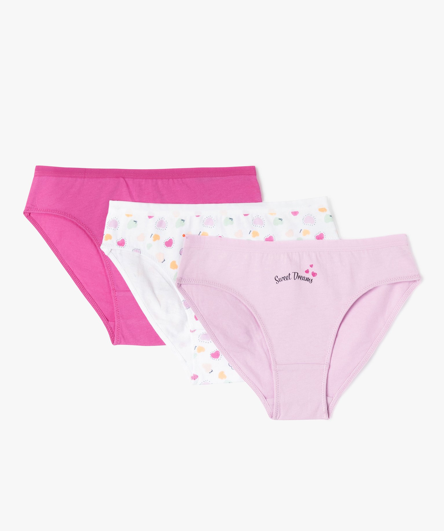 Culottes en coton fille (lot de 3) multicolore | GEMO