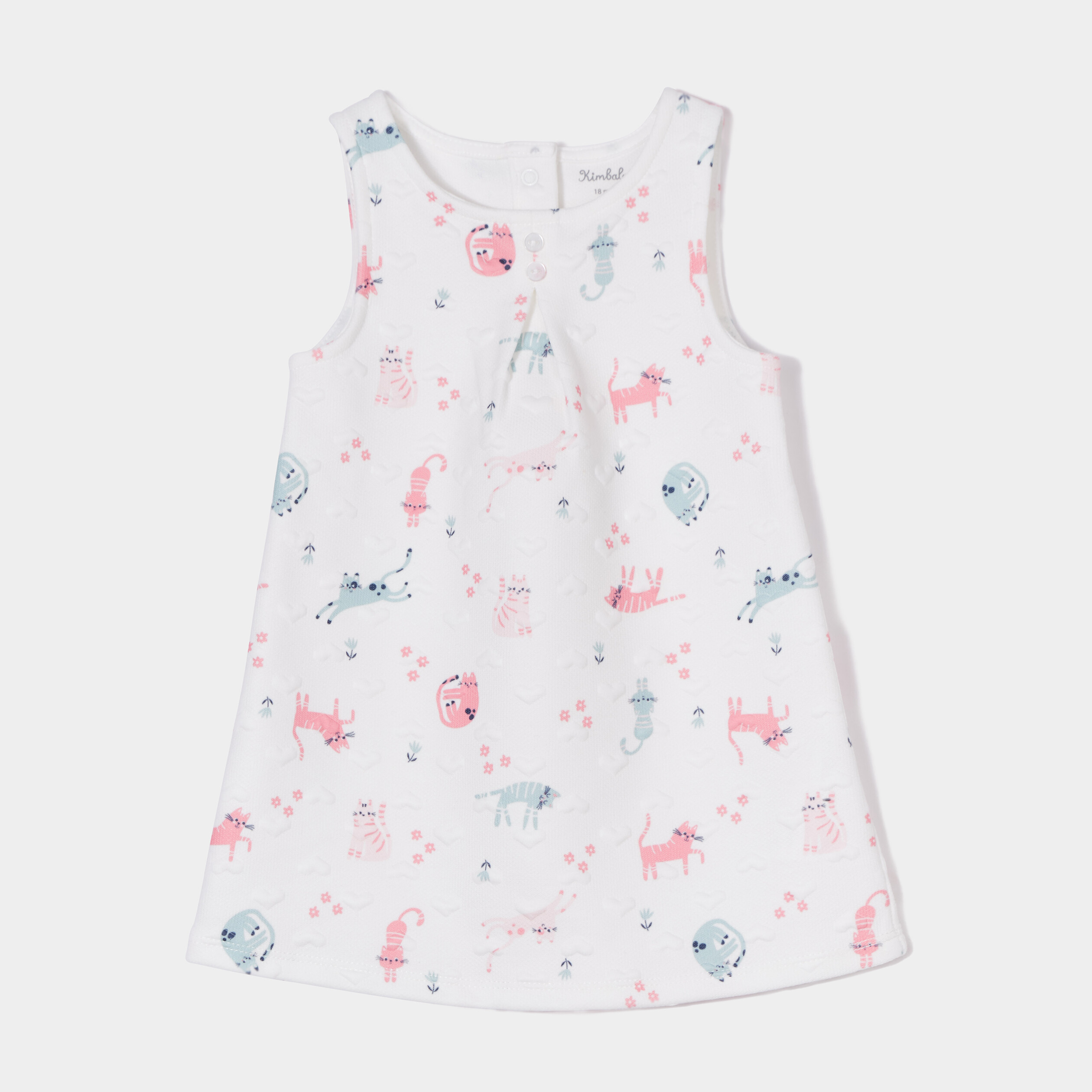 Robe trapèze sans manches Kimbaloo ecru bébé fille | La Halle