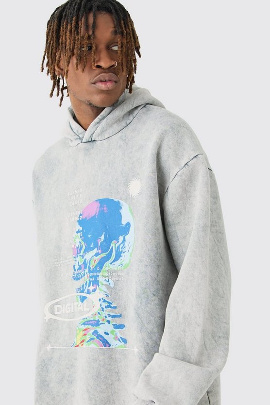 Tall Oversize Hoodie mit Print