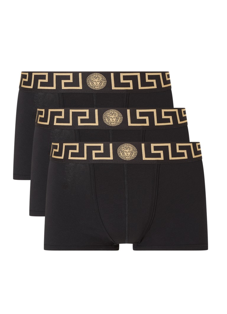 Versace logós derékpántos boxeralsó, 3 darabos kiszerelésben