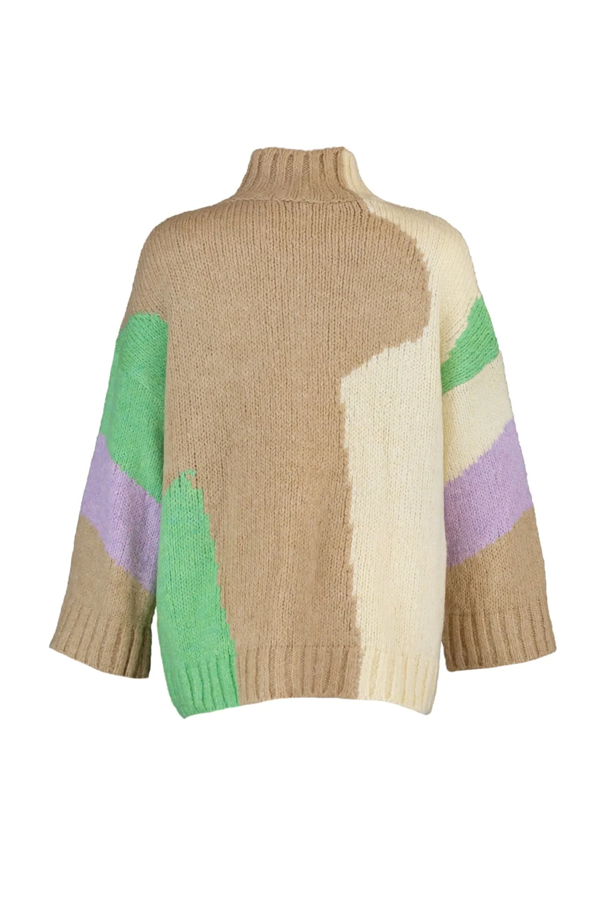 Trendyol Collection  Brauner, weich strukturierter Strickpullover mit Farbblockdesign TWOAW20XS0047
