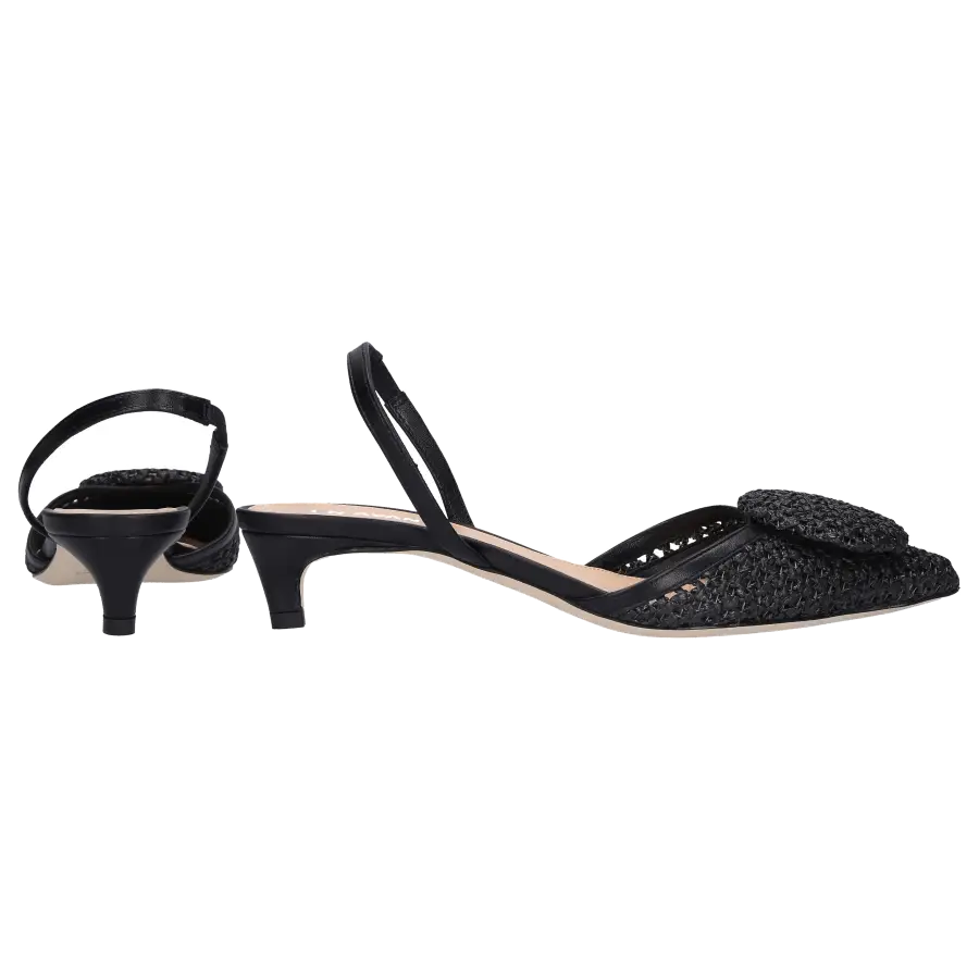 EN AVANT - Riemchensandalen SILBIDOS Kalbsleder Bast - schwarz