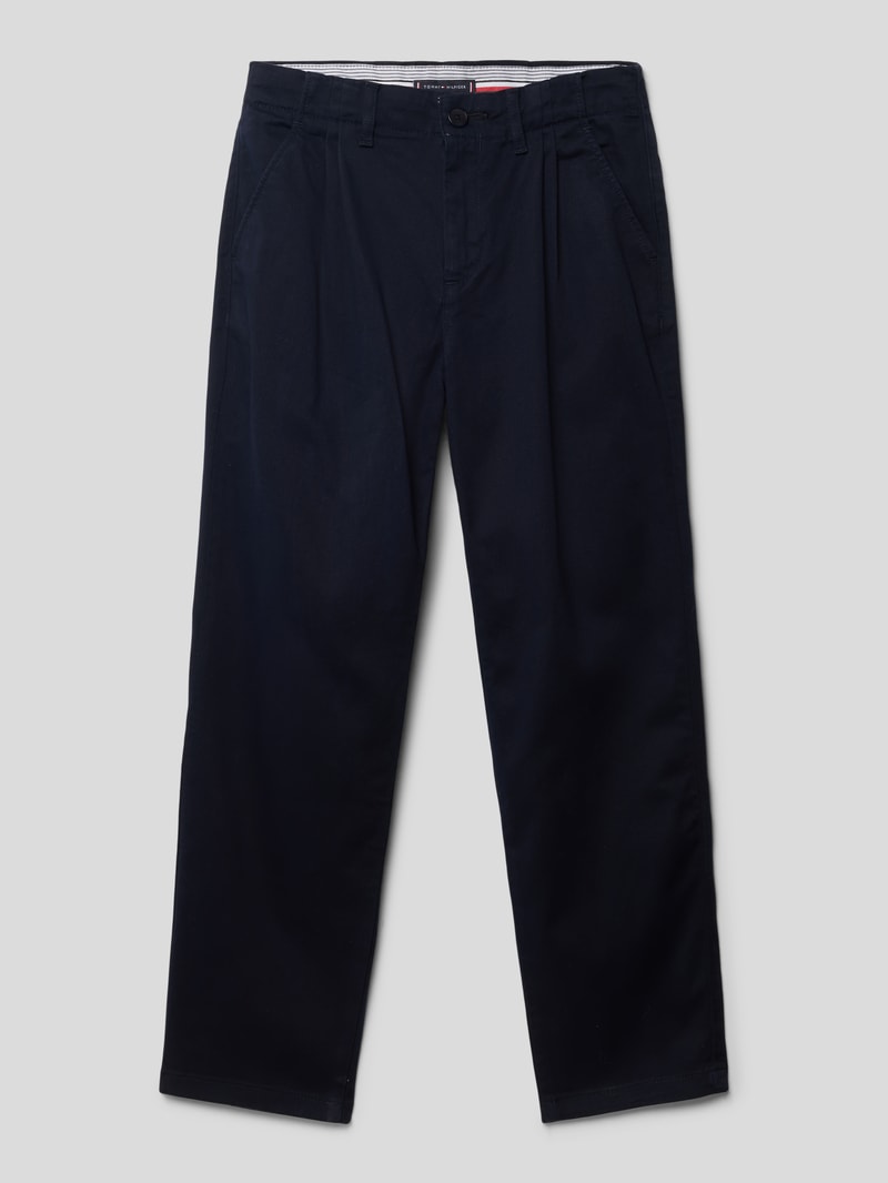 Chino mit Bundfalten Modell 'PLEATED' in marineblau