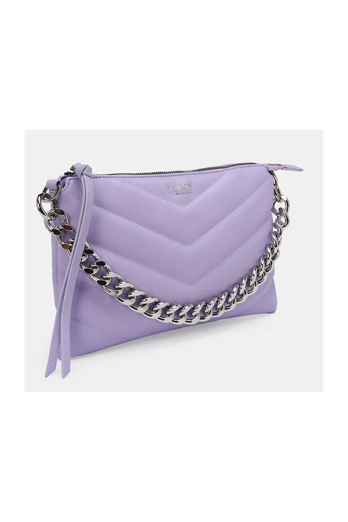 L.CREDI  Handtasche - Lila - Strukturiert