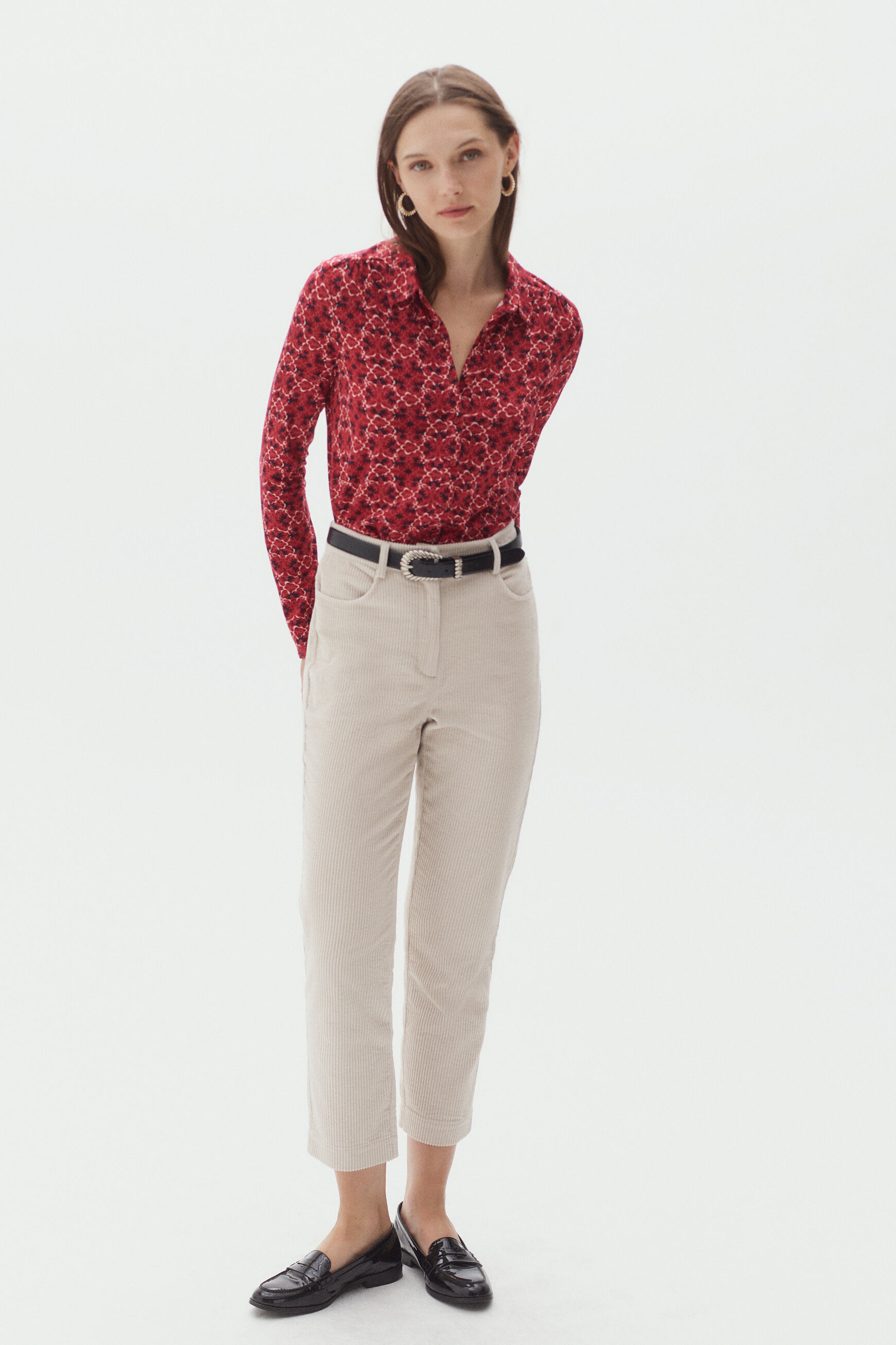Pantalon jim ecru femme