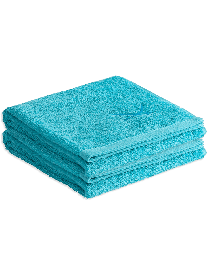 Sansibar 2er Handtuch-Set „Frottier-Kollektion Classic“, 50x100 cm in Türkis günstig kaufen onesize