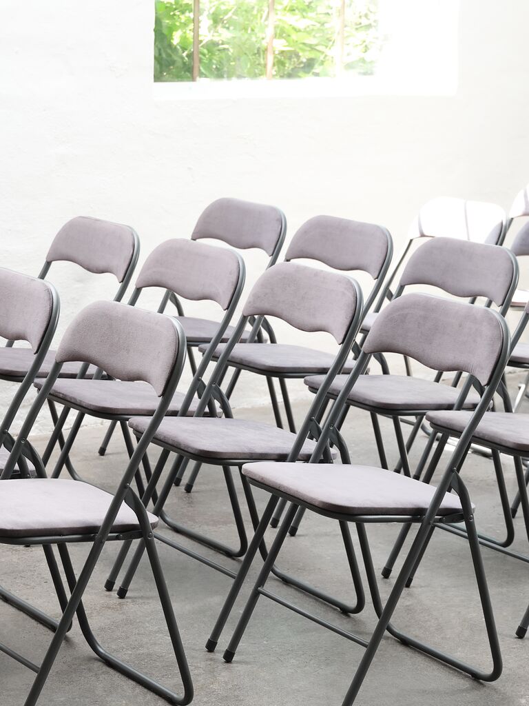 VOEL Krzesło składane VOEL aksamit ciemnoszary