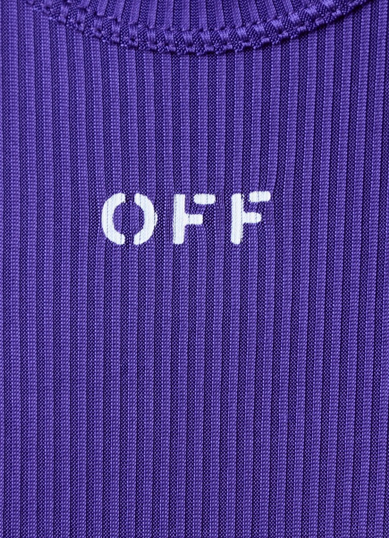 Off-White Off Stamp rebrasti pleteni top dugih rukava s logotipom