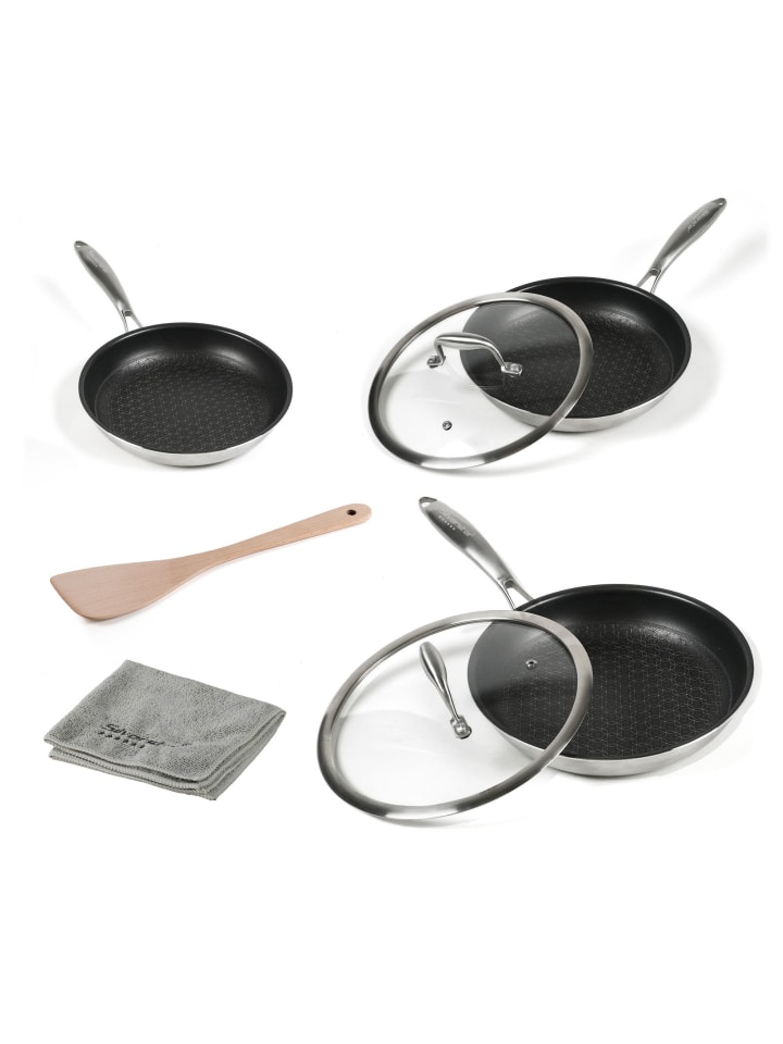 Stoneline Edelstahl Pfannen-Set 7-teilig 20/24/28 | mit Deckeln in Edelstahl günstig kaufen onesize