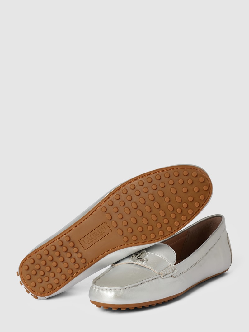 Penny-Loafer mit Label-Applikation Modell 'BARNSBURY' in silber