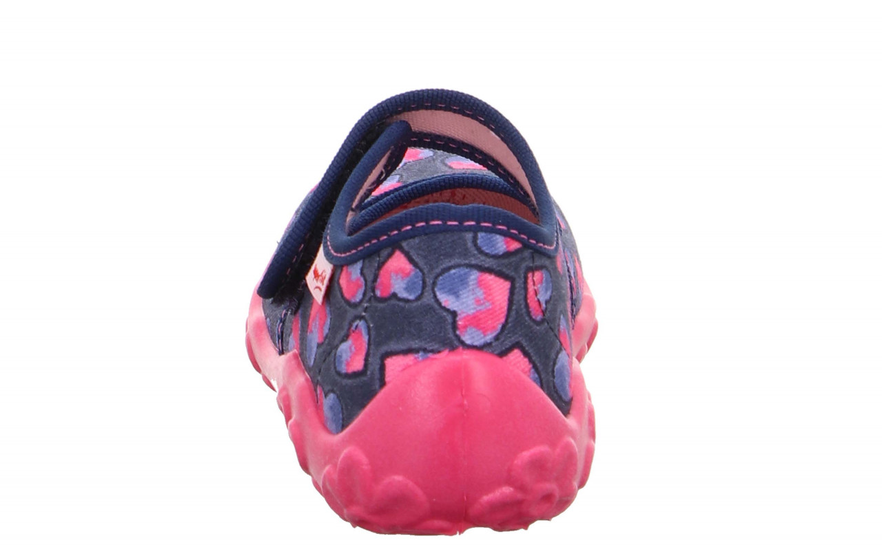 BONNY - Blau/Pink Hausschuh mit Klettverschluss