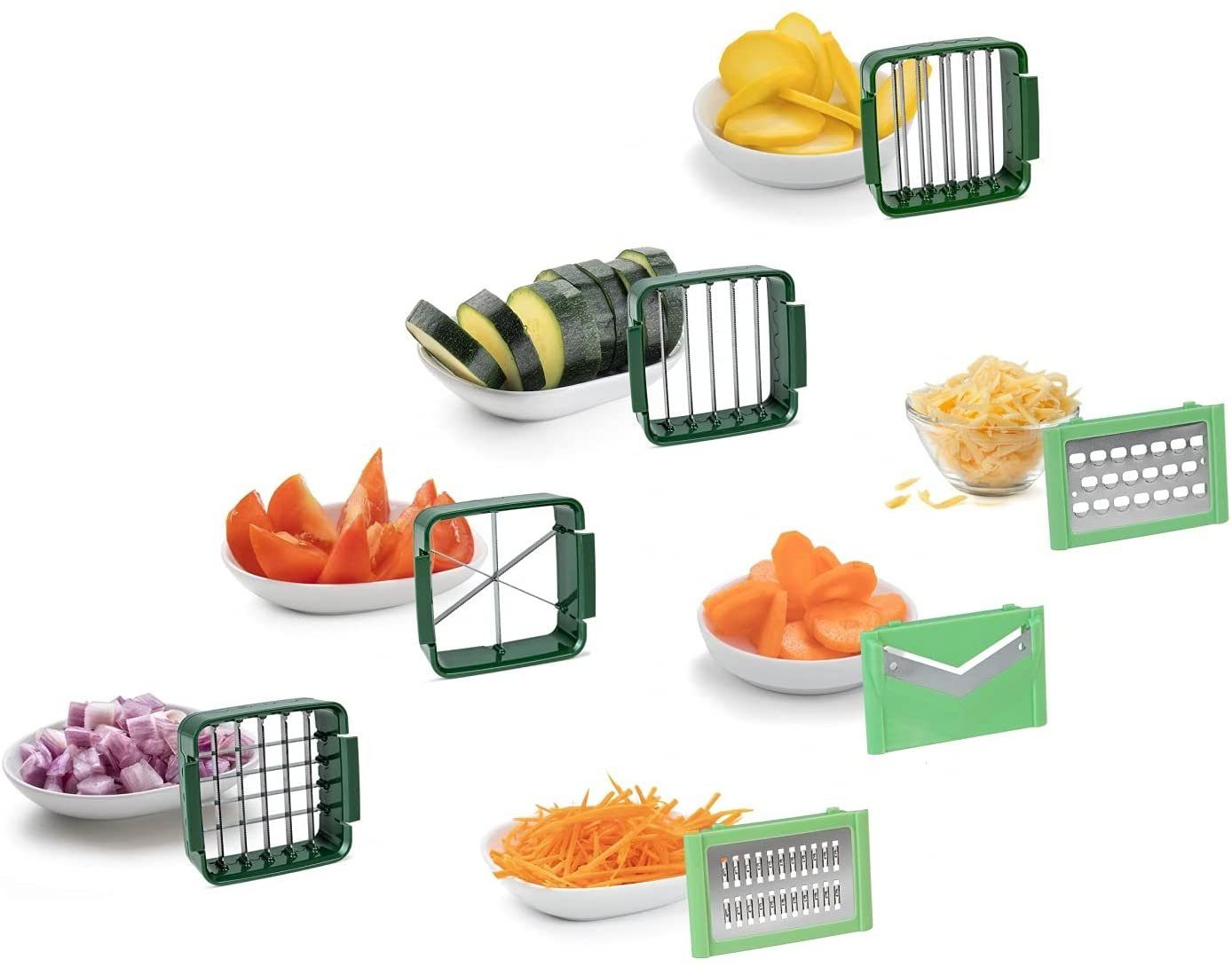 Genius Gemüsehobel Genius Nicer Dicer Quick Professional Set 12 teilig, Kunststoff