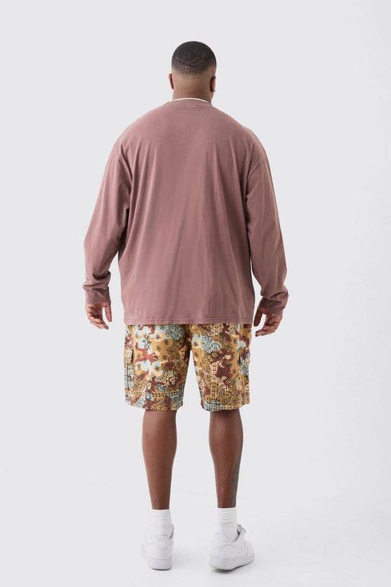 Plus Camouflage Twill Cargo-Shorts