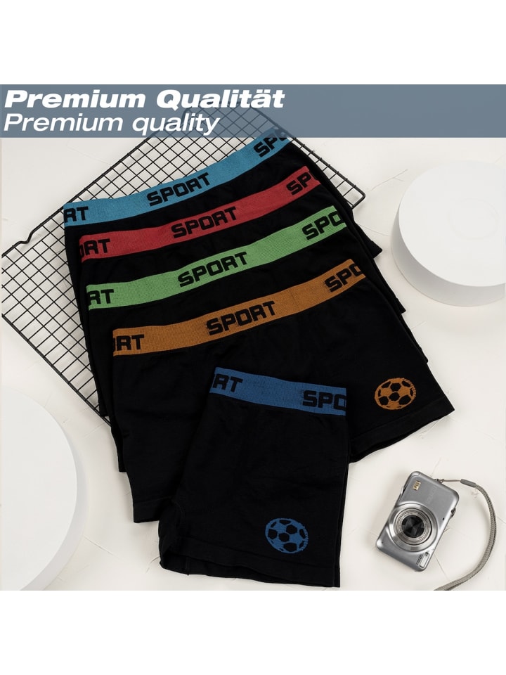 LOREZA 10er Set Jungen Boxershorts - Fussball - Bunt günstig kaufen 158/170