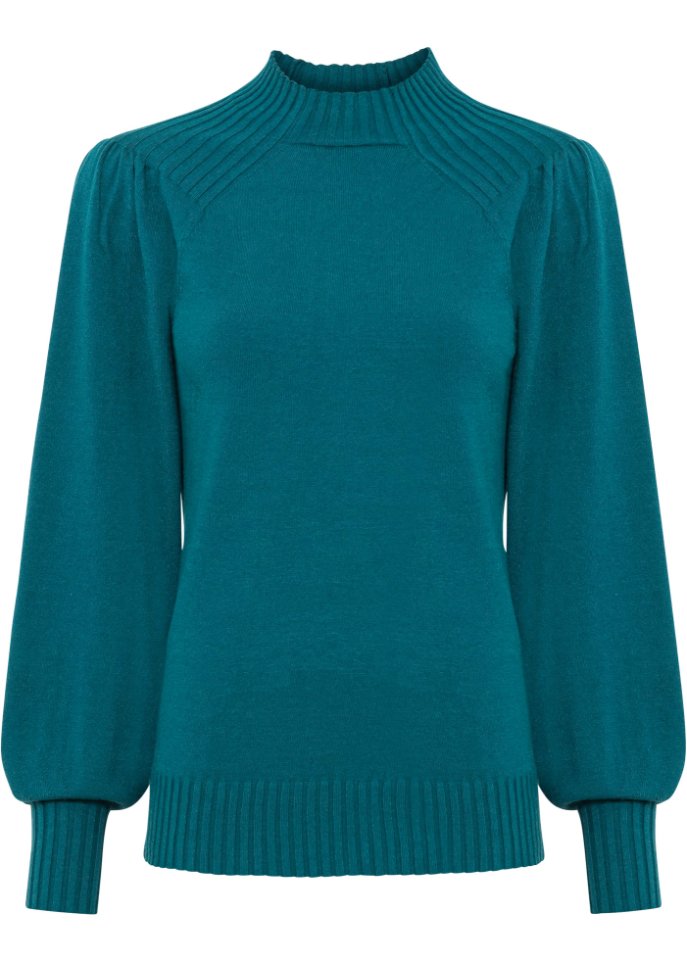 Rollkragenpullover mit Ballonärmeln