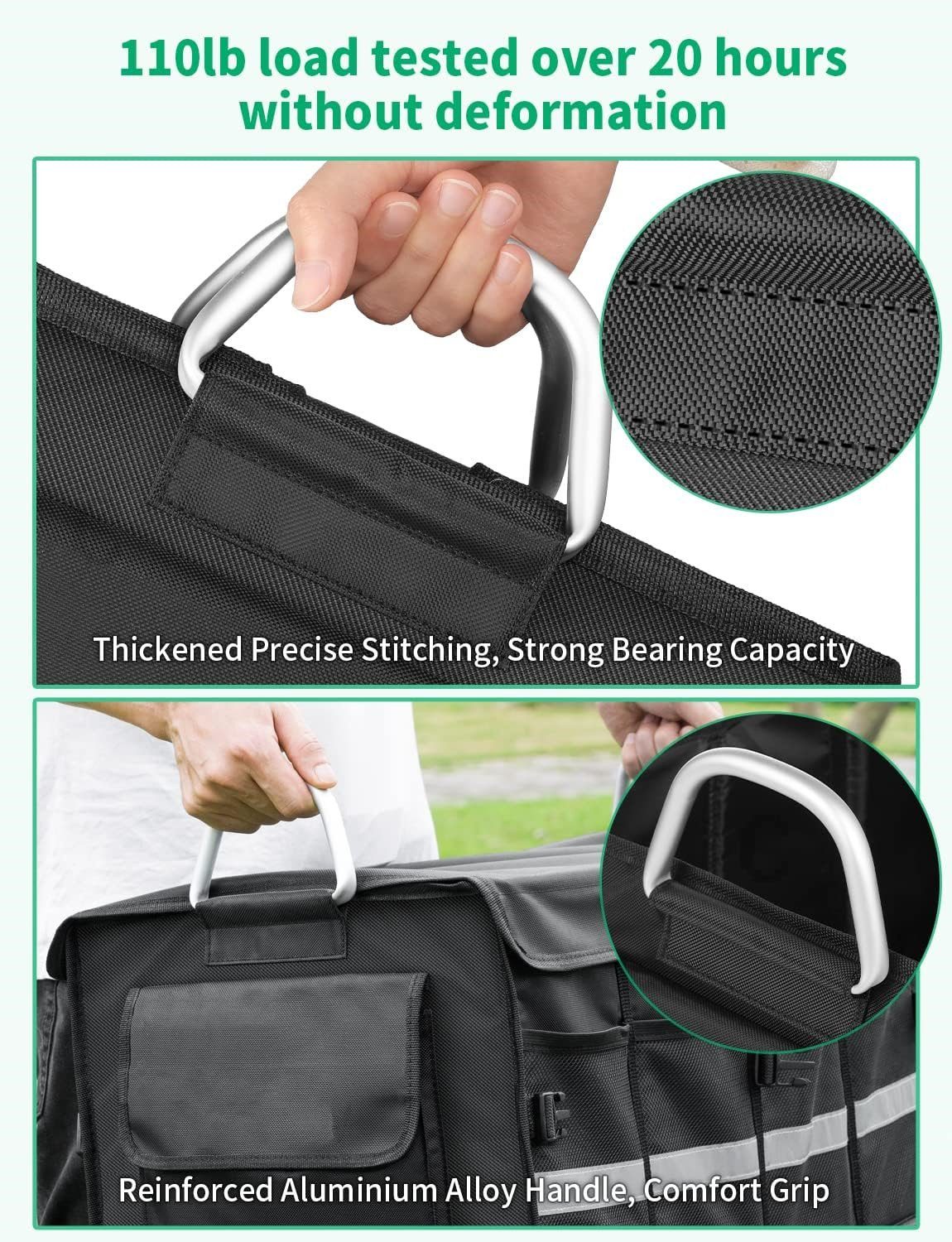 XDeer Aufbewahrungstasche 65 Liter XXL Kofferraum-Organizer,Auto Kofferraumtasche,Faltbox, wasserdicht faltbar und stabil,zur praktischen Aufbewahrung