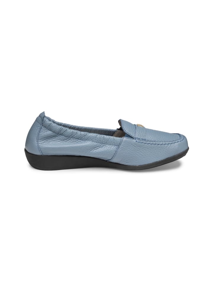 VITAFORM Hirschleder Mokassins in graublau günstig kaufen