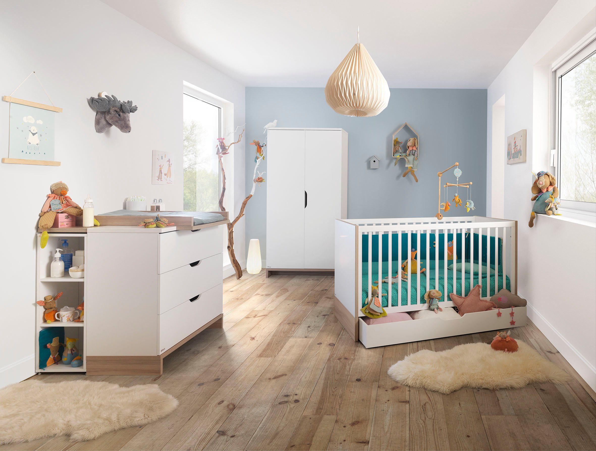 Galipette Kleiderschrank Kleiderschrank 2 türig Inneneinteilung : 1/2 Hänge, 1/2 Tablare