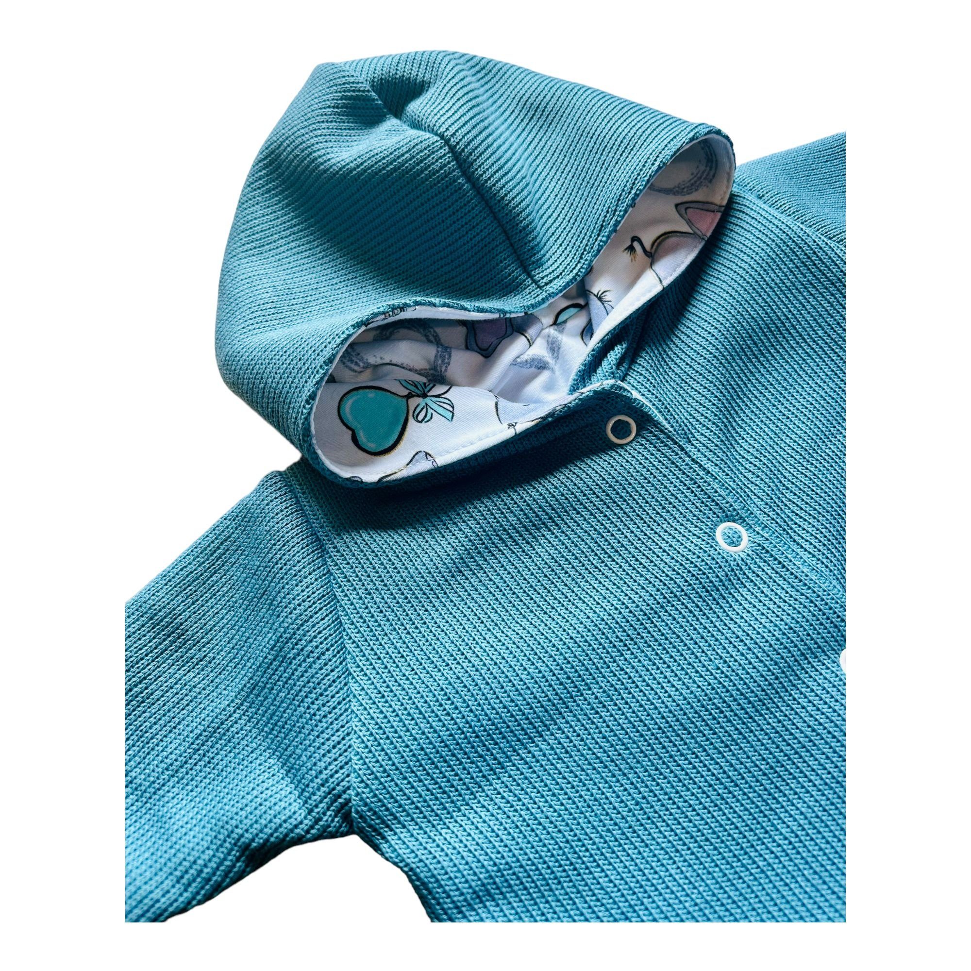 Land-Juwelen Kapuzenstrickjacke Strickjacke Elefant weiß mint türkis