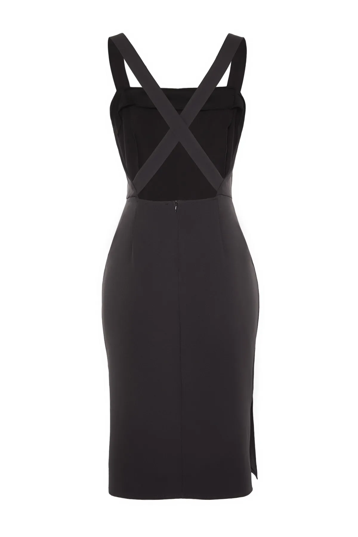 Trendyol Collection  Schwarzes, gewebtes Kleid mit Trägern TWOSS22EL00533