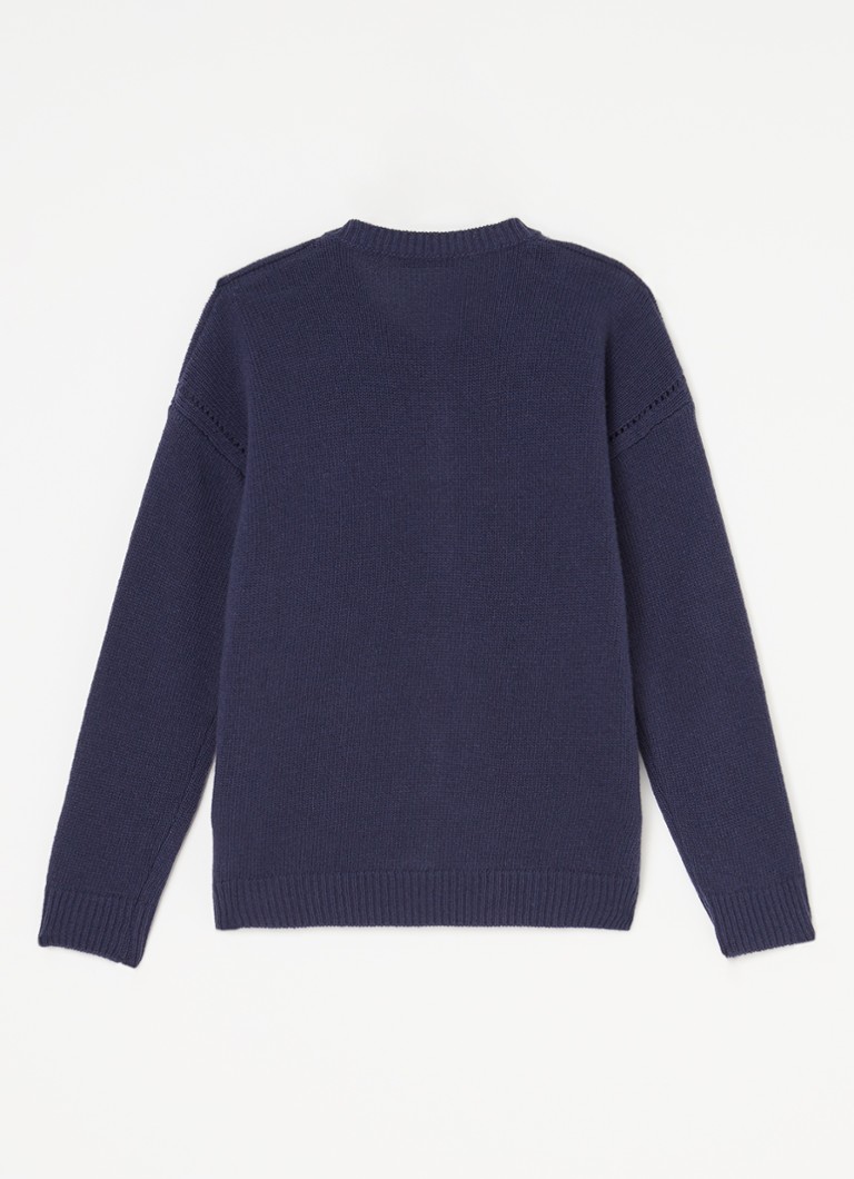 Cardigan Benetton in pregiata maglia mista.