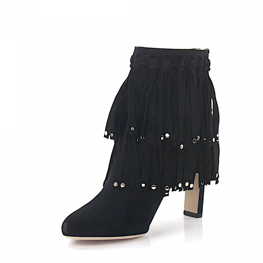 Jimmy Choo - Stiefeletten Wildleder Metallverzierung schwarz - schwarz
