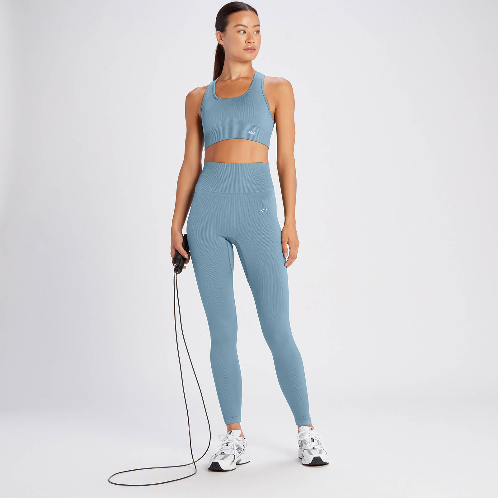 Legging côtelé sans coutures MP Tempo pour femmes – Bleu gris