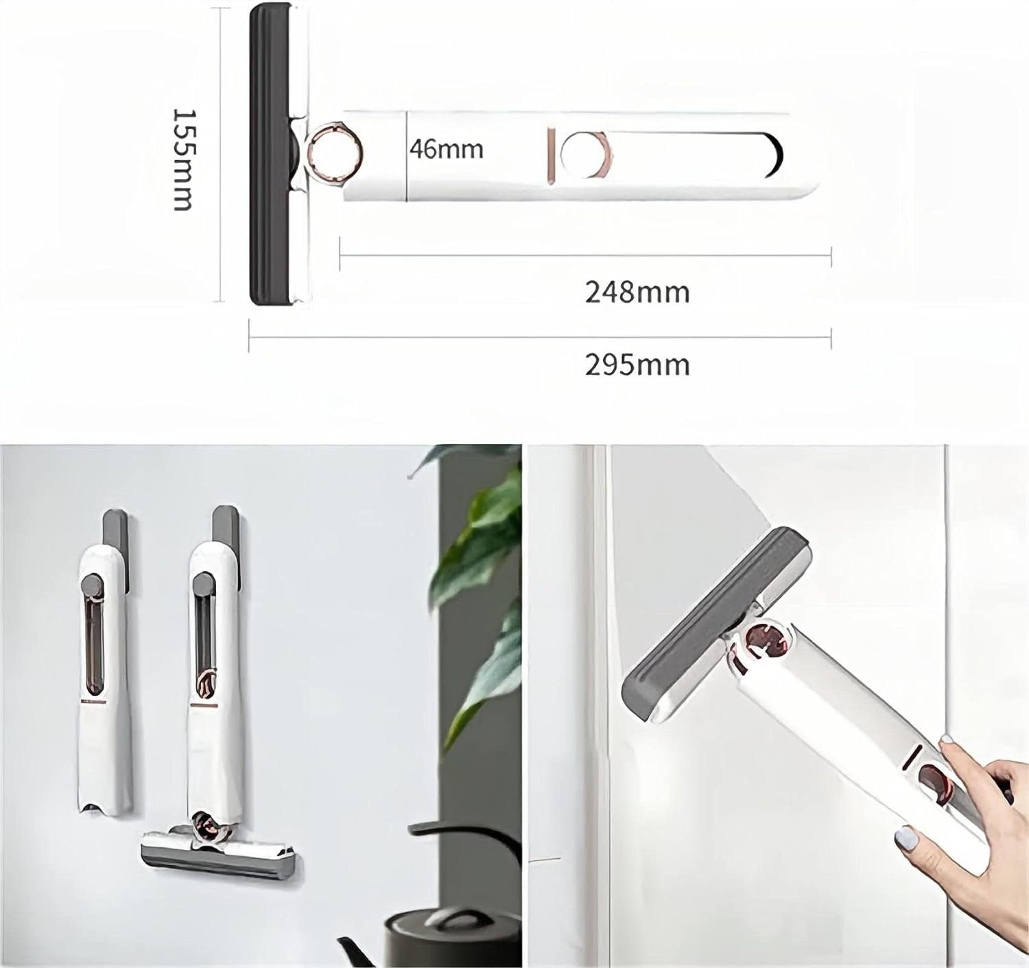 YUHRO Wischmopp Mini-Schwamm-Mopp, tragbar, handwaschbar zur Tischreinigung., Mini-Portable-Mopp mit Mopp und 2 Baumwollköpfen.