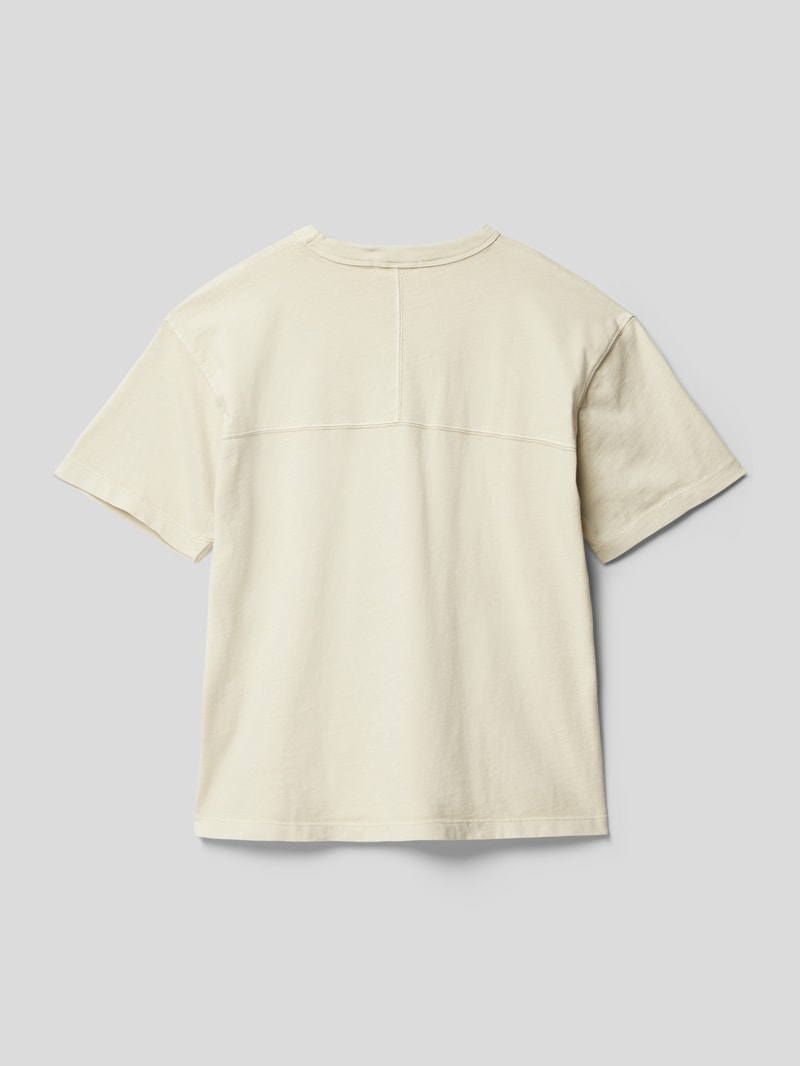 T-Shirt mit Label-Patch Modell 'BADGE MINERAL' in beige