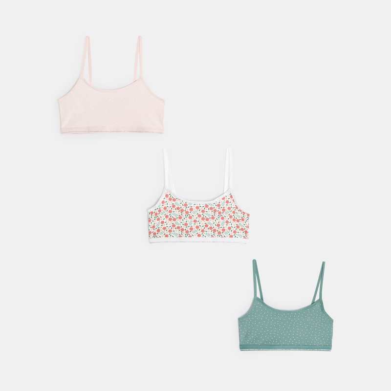 Brassières en jersey (lot de 3) fille