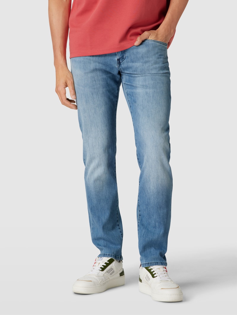 Straight Fit Jeans im 5-Pocket-Design Modell 'Delaware' in hellblau