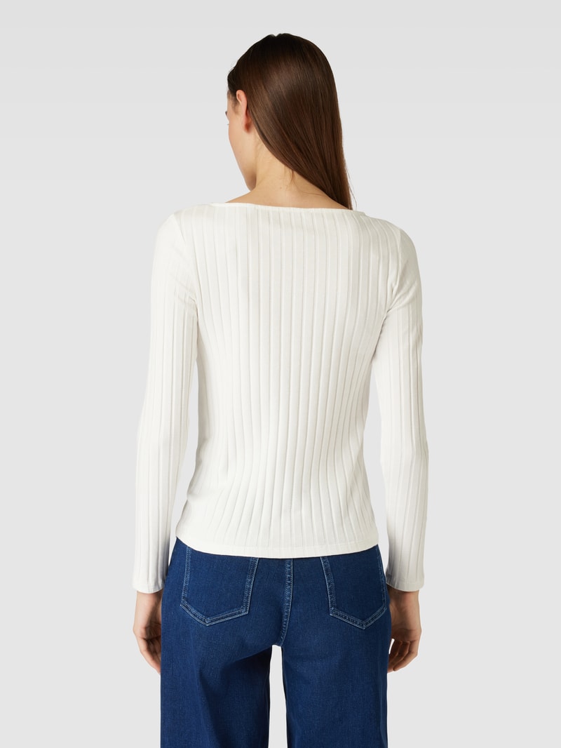 Longsleeve mit U-Boot-Ausschnitt Modell 'Sovke' in offwhite