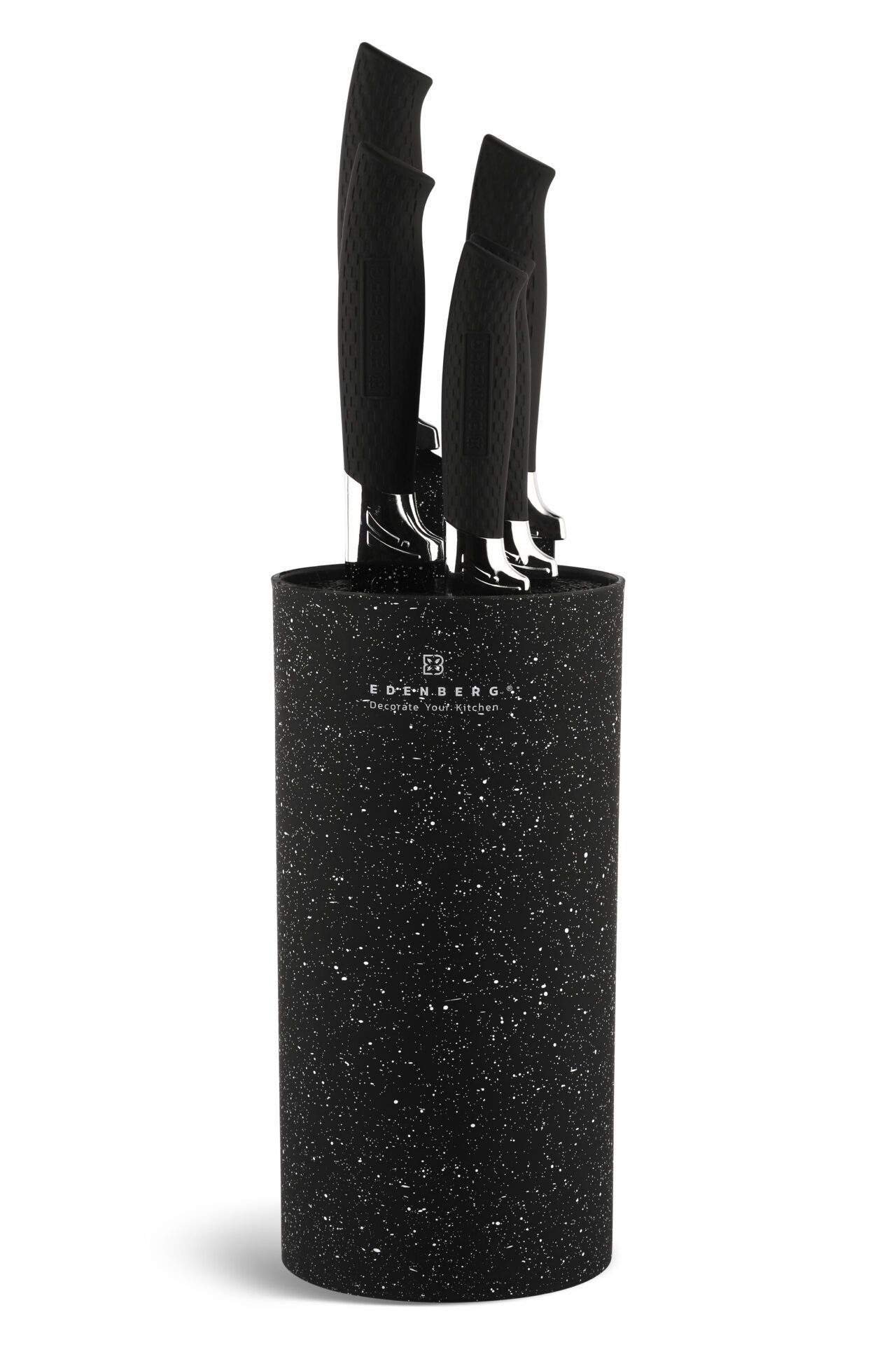 Edenberg Messer-Set Modernes schwarzes Messerset mit Block, Messerblock (6-tlg., Zeitloses Design des Topfsets. Eine ideale Geschenkidee)