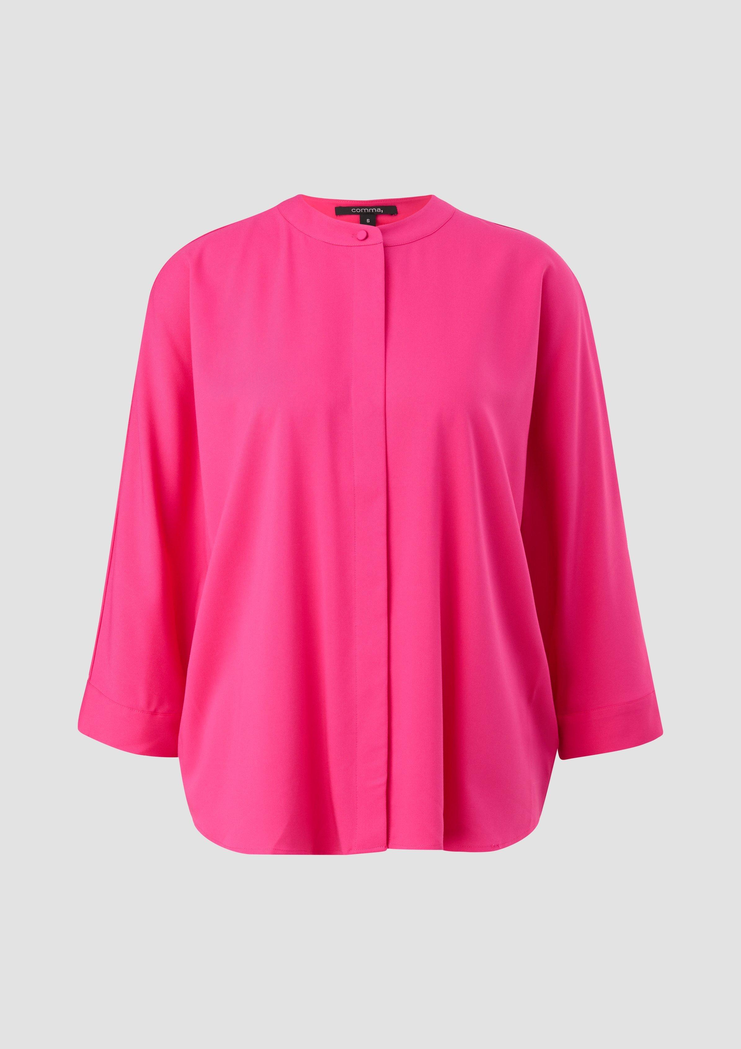 Twill-Bluse aus Viskosemix - pink