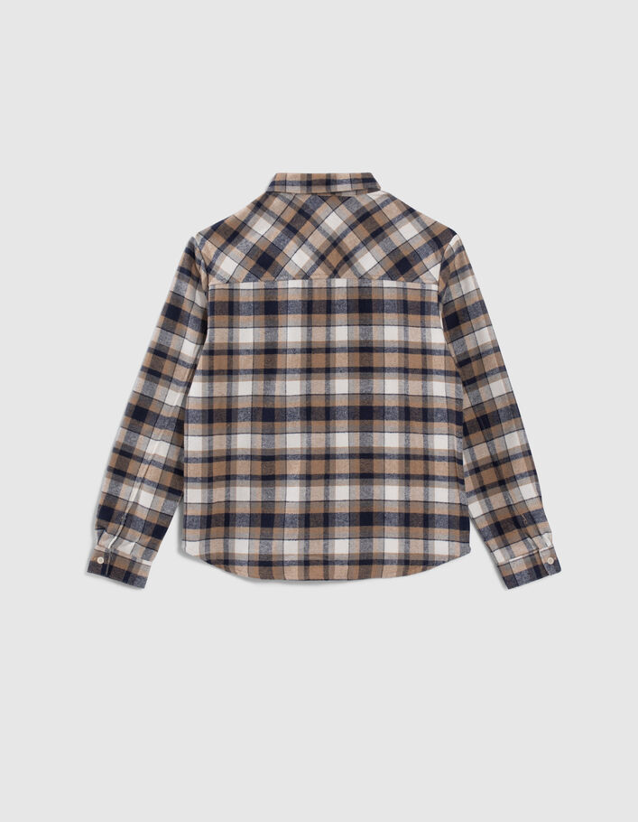 Chemise marine à carreaux à capuche amovible garçon