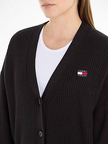 TOMMY-JEANS Damen Strickjacke TJW ESSENTIAL BADGE