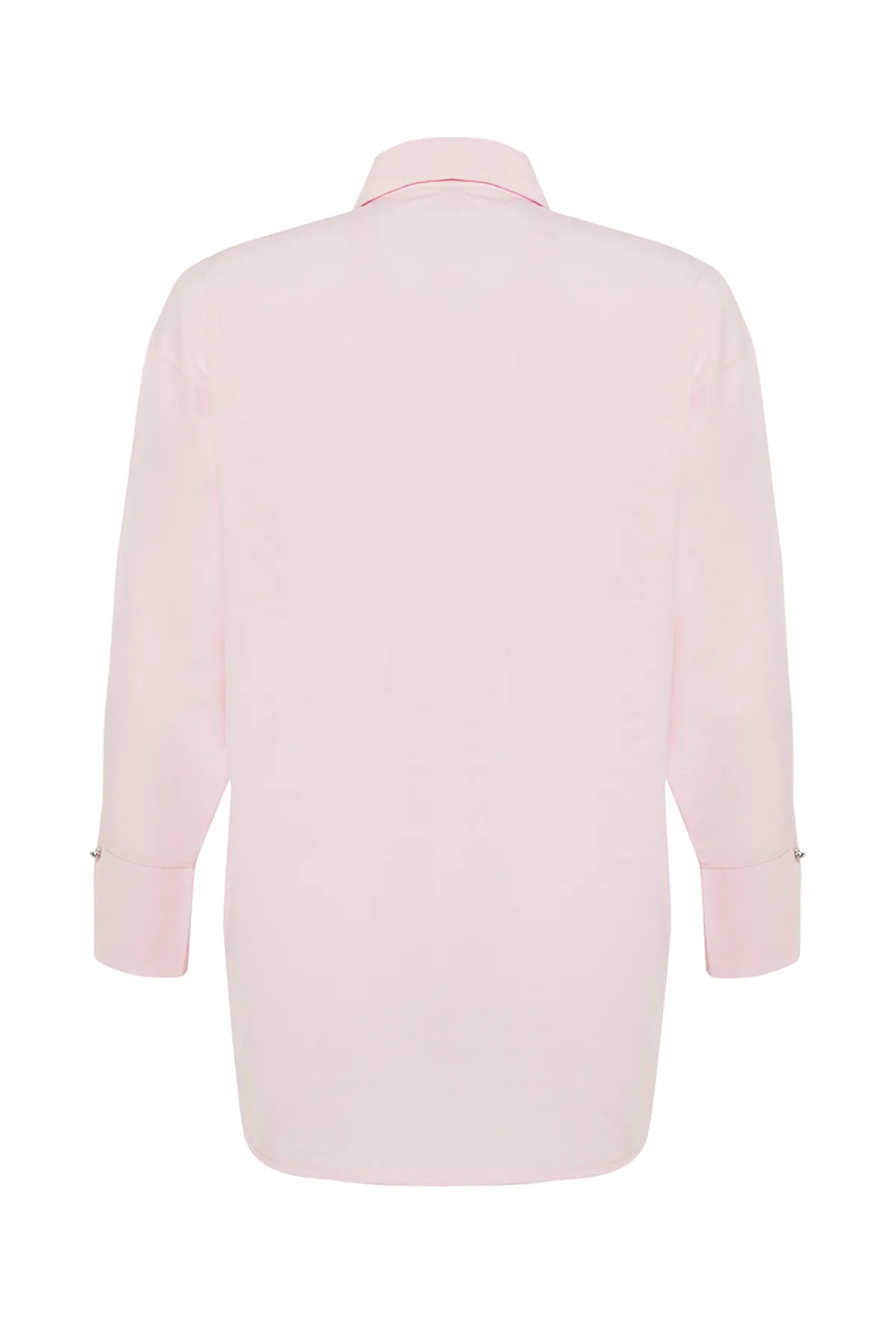 Trendyol Modest  Hellrosa gewebtes Hemd mit Manschettendetails TCTSS24TG00052