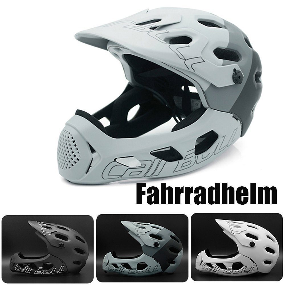 meeteu Fahrradhelm Fullface Helm Fahrradhelm (Downhill BMX MTB Integralhelm, Abnehmbar Mountainbike Downhill Freeride Offroad Bike), Größen 56-62cm