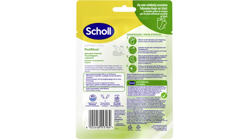 Scholl Expert Care Intensiv Pflegende Fussmaske in Socken Aloe Vera